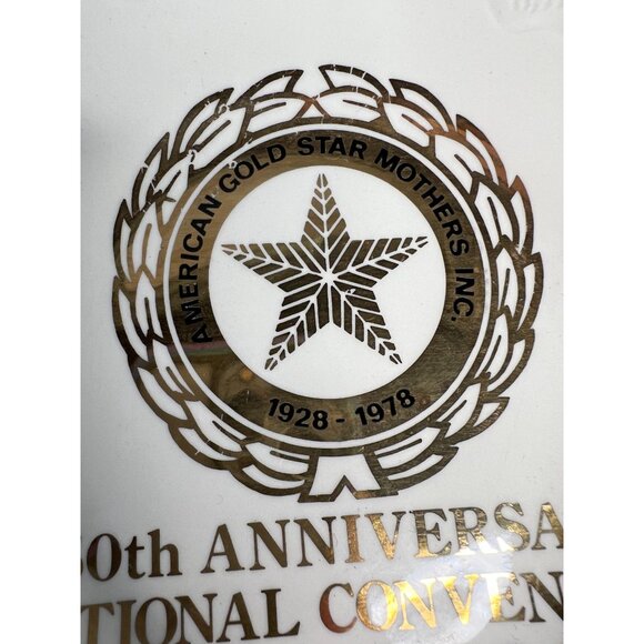 Vintage Collectible American Gold Star Mothers 50th Anniversary Plate 1978 Washi - Picture 8 of 13